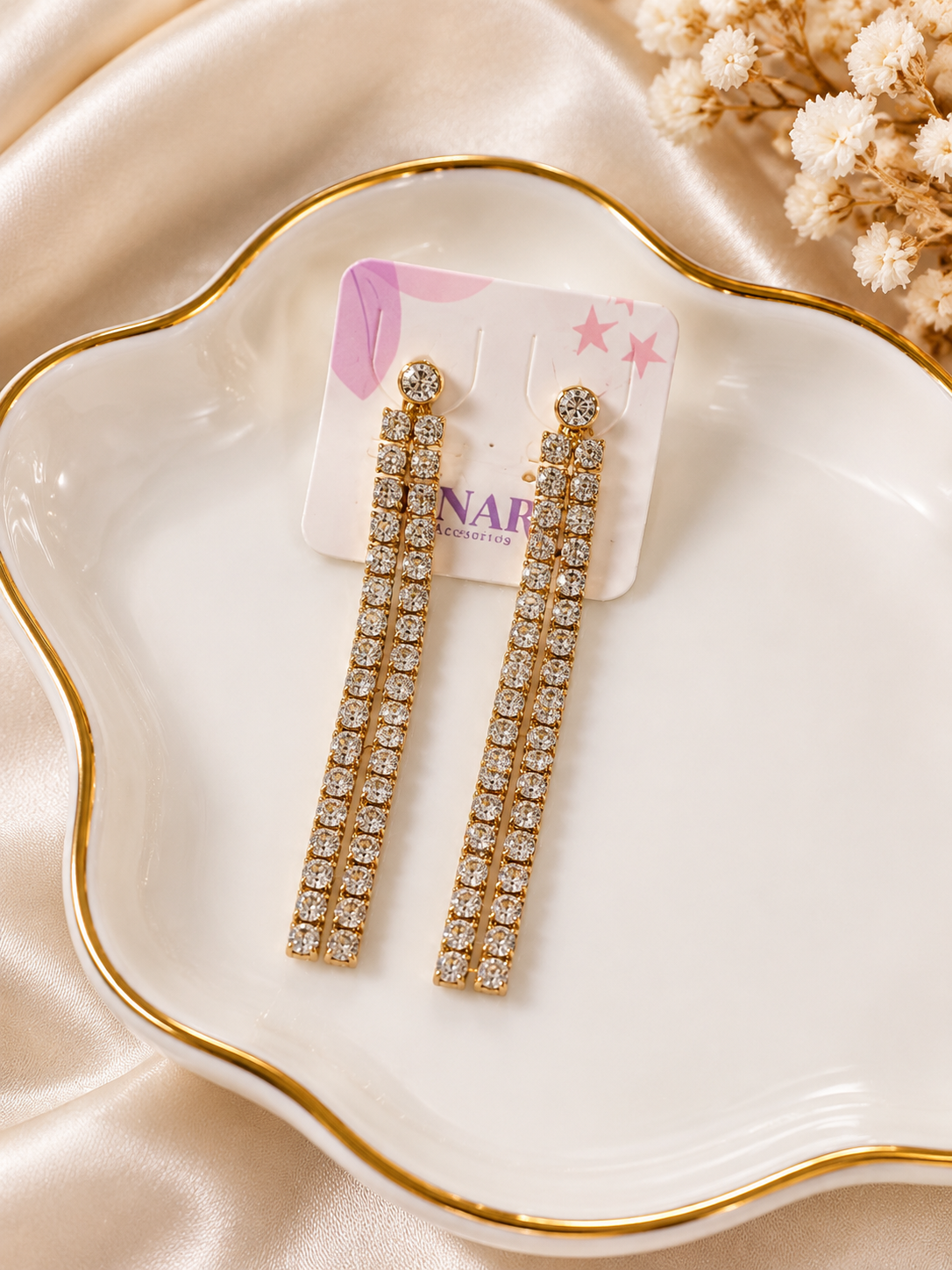 Aretes Largos Diamantes